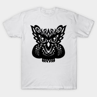 Owl, ornament, drawing, print, original picture, black and white, Gothic T-Shirt